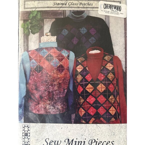 Sew Mini Pieces Stained Glass Patches Pattern #720 by Cherrywood Vests Sweatshir - Picture 2 of 6